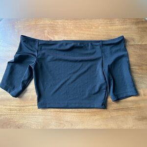 Zara Black Sheer off the shoulder crop top